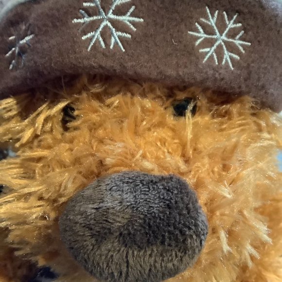 HUGFUN INT'L Dog Plush Stuffed Animal St. Jude Holiday Fluffy Shaggy Hat Scarf - Picture 3 of 8